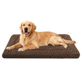 Pobopobo dog bed crate mat plush-side offers warm, cozy comfort for crate lounging.