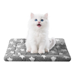 Pobopobo dog bed mat crate gray 18x14 front view shows compact size for small dogs
