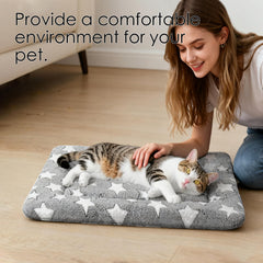 Pobopobo dog bed mat crate gray canvas-side provides breathable surface for warm weather