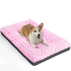 POCBLUE dog bed with rose velvet cover delivering cozy comfort after play