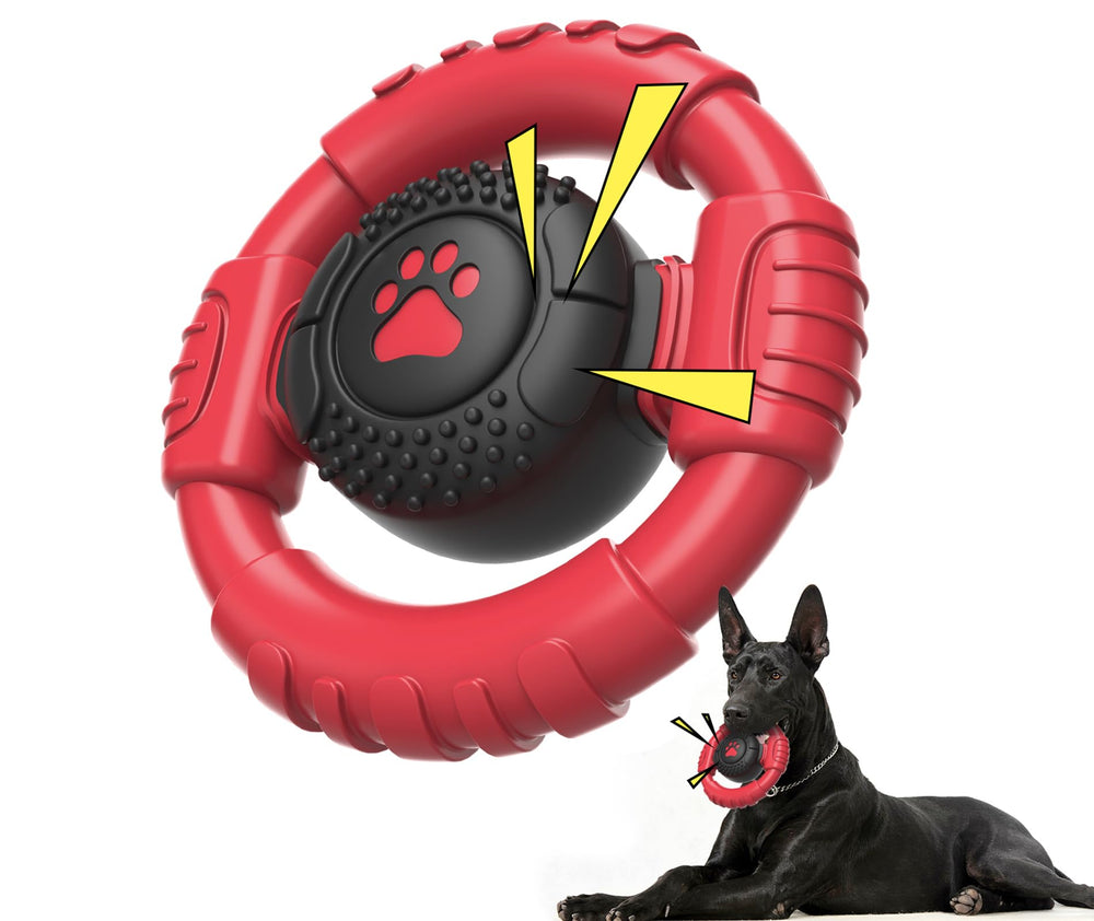 PODLINE tough dog toy steering wheel outer ring for aggressive chewers boosts durability and engagement