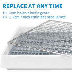 PODOO Rabbit Litter Box grid design highlights waste separation for easier cleanup