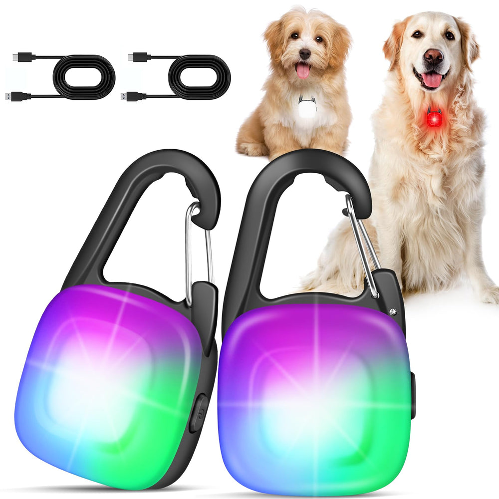 POEEY dog light clip-on in white mode for daytime visibility and night safety.