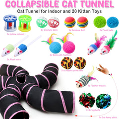 Poen 20-piece cat toys set with mice and bells for engaging feline play.