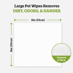 Pogi's dog grooming wipes textured surface closeup demonstrates effective dirt removal.