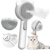 POIIOPY cat steam brush front view shows compact ergonomic design for easy grooming.