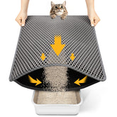 Polarduck cat litter mat 24x18 gray front view traps litter effectively.