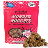 Polkadog Wonder Nuggets beef and sweet potato bag highlights crave-worthy training rewards.