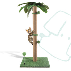 Pomesea cat scratching post 34 tall provides a sturdy climb and stretch space.