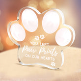 PongTay dog memorial ornament in clear acrylic for lasting remembrance on display.
