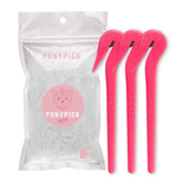Pony Pick elastic cutter close-up shows gentle removal during grooming.