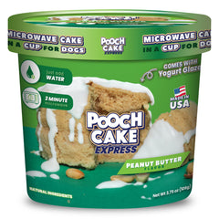 Pooch Cake Express cup prep demonstrates quick water mix for a dog treat