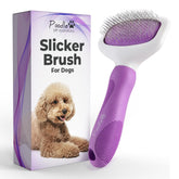 POODLIE Poodle Pet Slicker Brush front view for gentle detangling and mat prevention