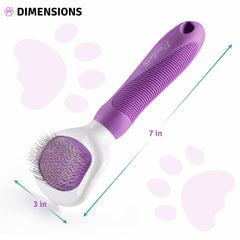 POODLIE Poodle Pet Slicker Brush undercoat action helps loosen shed fur safely