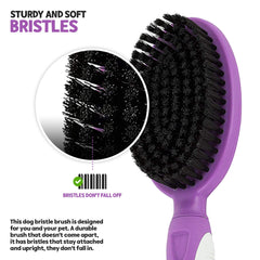 POODLIE Soft Bristle Brush non-slip handle provides secure grip during longer grooming sessions