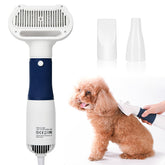 POPET 3-in-1 dryer in action with slicker brush for efficient grooming.
