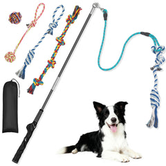Popoko Flirt Pole teaser wand lets dogs enjoy interactive training during play.
