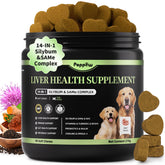 Poppaw dog liver support chews packaging front highlights brand and formula