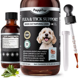 Poppaw flea tick drops bottle demonstrating natural protection for dogs.