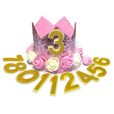 POSAPET dog birthday hat pink sequins; ideal party prop and photo moment.