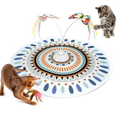 Potaroma 3in1 cat toy top view demonstrates butterfly for engaging, interactive play