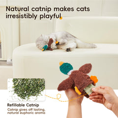 Potaroma catnip refill pouch shown inside toy for extended scent-driven play