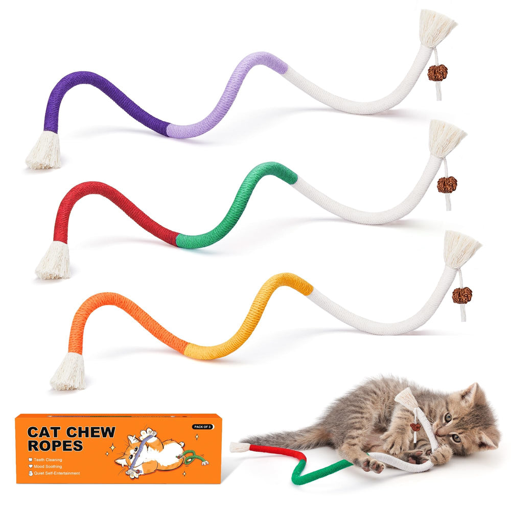 Potaroma chew ropes – teeth-cleaning texture for kittens' teething play.