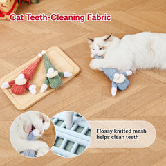 Potaroma cat toys teething knit fabric aiding dental-friendly play.