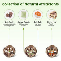 Potaroma catnip ball close-up highlighting inviting scent for curious cats