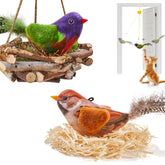 Potaroma chirping bird toy pack side view shows two lifelike birds for engaging indoor play.