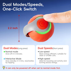 Potaroma Interactive mode button demonstrates two-speed control for tailored play sessions.