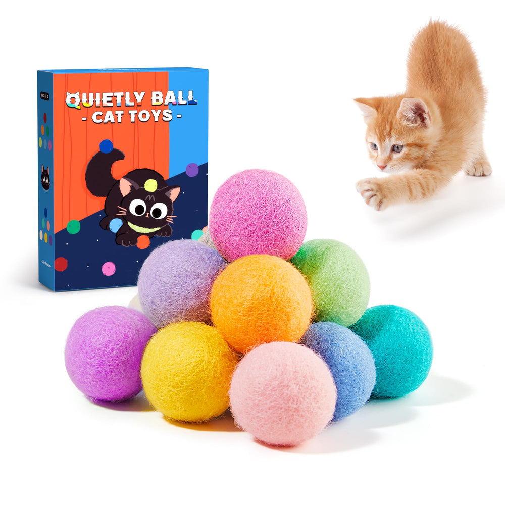 Potaroma quiet-play felt cat ball 1.6 inch for peaceful indoor play and exploration.