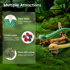 Potaroma snake toy crinkle sound design creates stimulating audio during playtime.