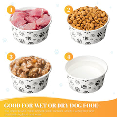 Potchen leak-resistant paper bowls for wet or dry pet food.