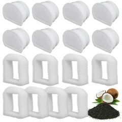 Poweka Drinkwell foam pre-filter captures hair and debris for cleaner water.