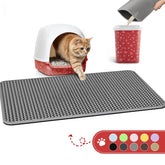 Powools cat litter mat front view demonstrates litter trapping and paw protection.
