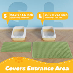 Powools cat litter mat waterproof bottom protects floors and prevents urine seepage.