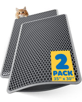 Powools cat litter mats top layer honeycomb holes trap loose litter for cleaner floors.