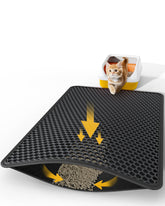 Powools double-layer litter mat top layer traps loose litter for easy cleanup.