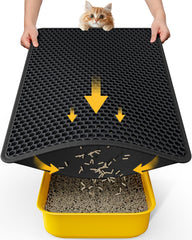 Powools litter mat front view demonstrates broad coverage for trapping litter