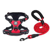 PoyPet harness front view red showing secure fit and no-pull design