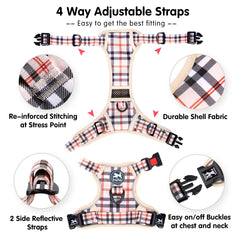 PoyPet No Pull Harness back view highlighting two leash attachments for versatility