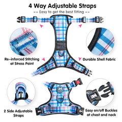 PoyPet plaid harness with top handle for quick control.