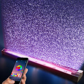 POZANKI app-controlled aquarium light front view with vibrant colors for mood-enhancing tank illumination