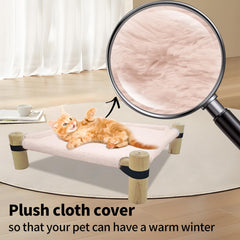 Pozico elevated pine frame keeps small pets comfortably off the floor and clean.