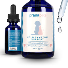 PranaPets Cold Symptom Support dogs bottle used for daily relief and open-airway comfort