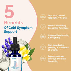 PranaPets Cold Symptom Support drops dispensing for easy dosing