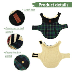 Preferhouse dog coat windproof green M strap fastening for easy on/off