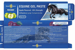 Premium Horse Paste Gel apple-flavored syringe designed for multiple dosing sessions.