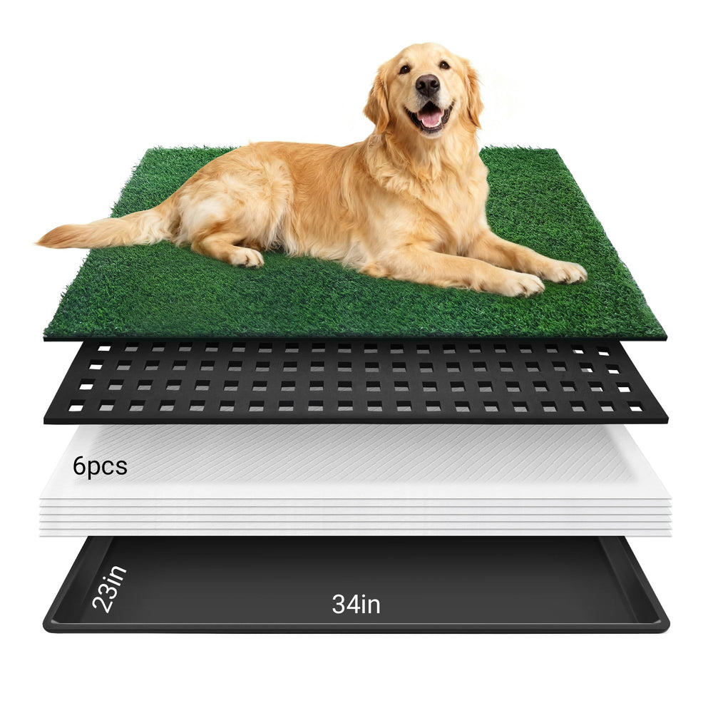 Premjin cesped artificial para perros sobre bandeja, protección de suelos y entrenamiento cómodo